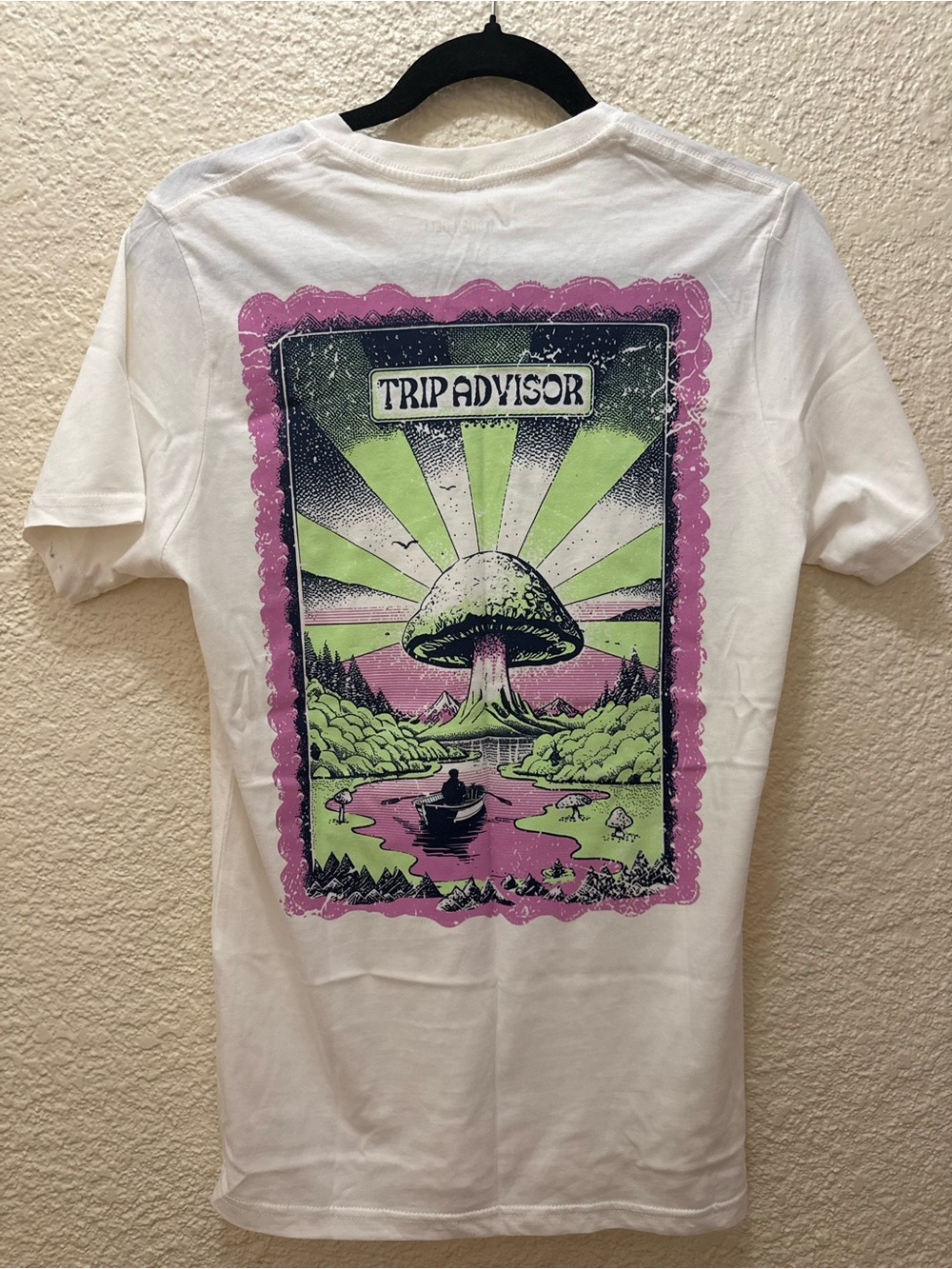 Women’s Graphic Tee - White with Pink & Lime Print